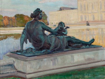Купить антикварную картину (Парковая скульптура в Версале)