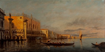 Купить антикварную картину (Венеция. Гранд канал)