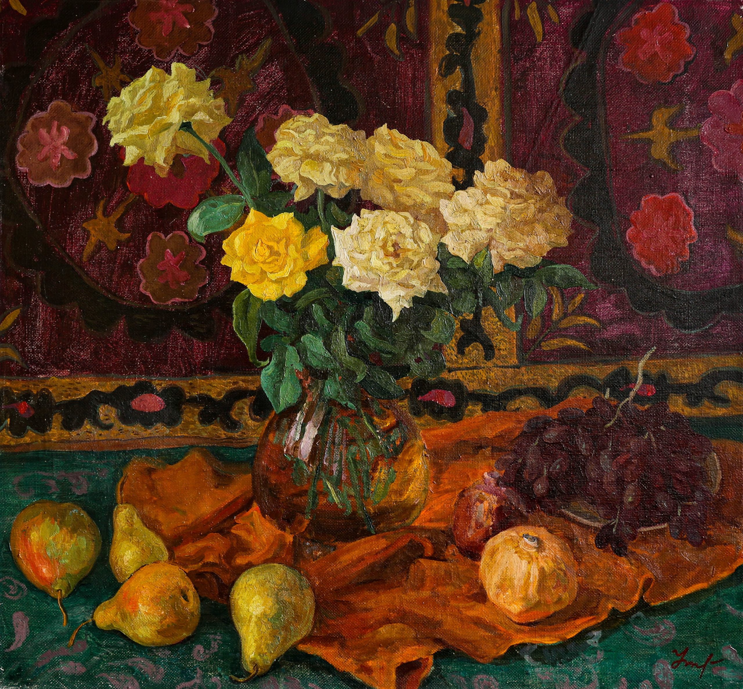 Купить картину Никонова (Натюрморт с розами)