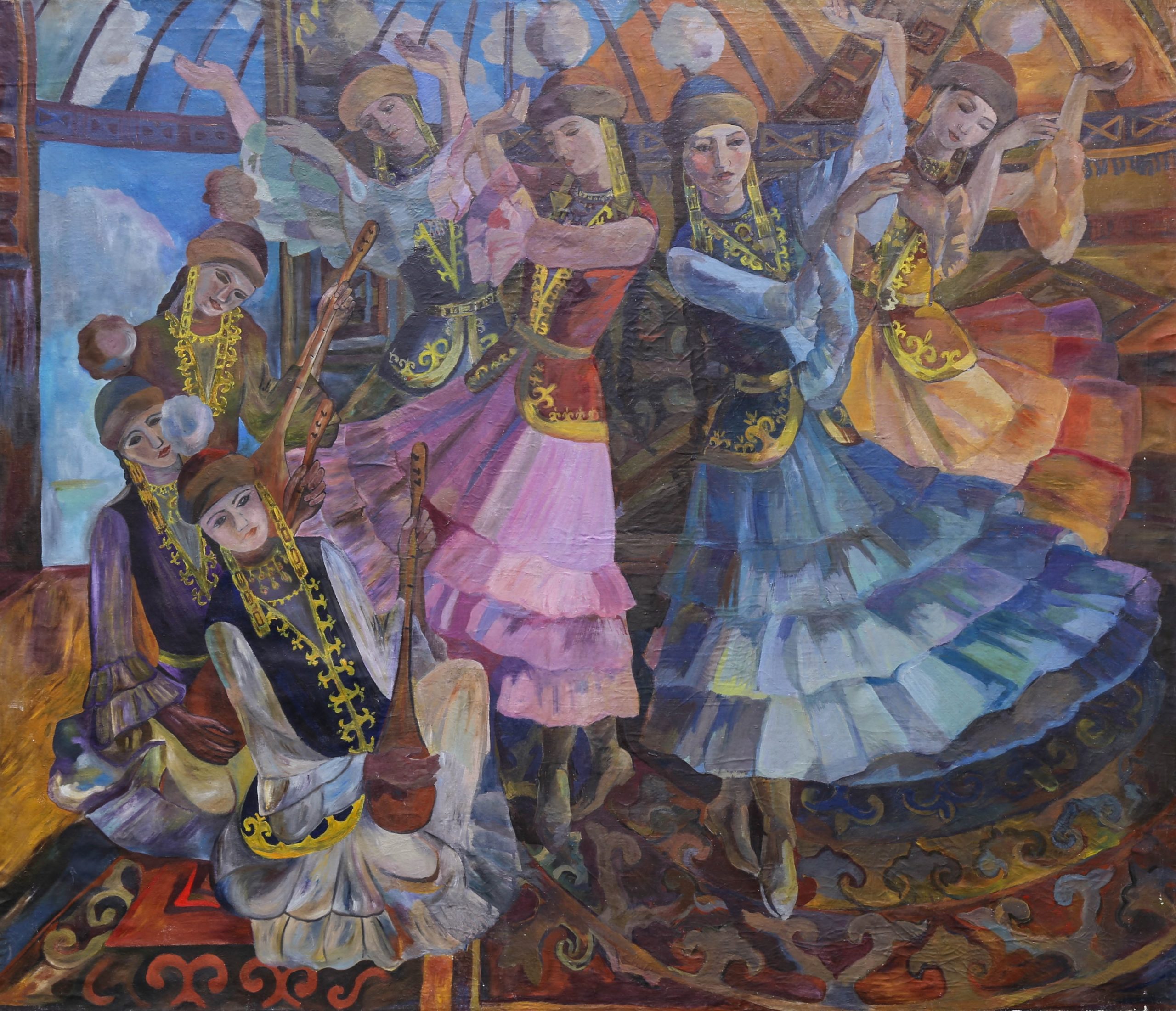 Купить картину Муратовой (Танцующие девушки в национальных костюмах)