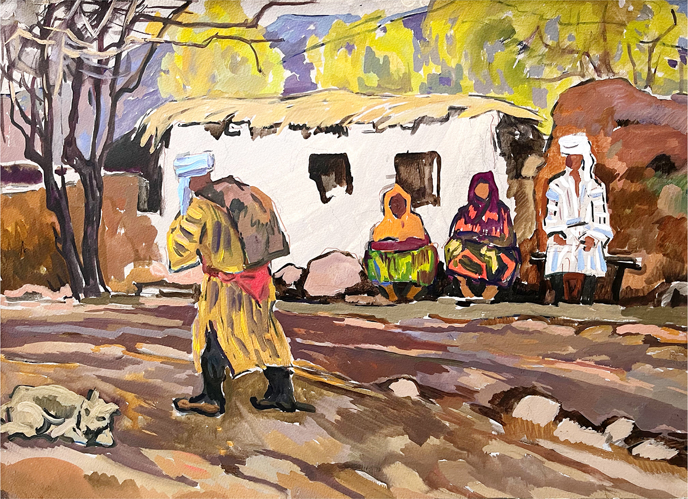 Картина художника Чорбадзе (Узбекский кишлак)