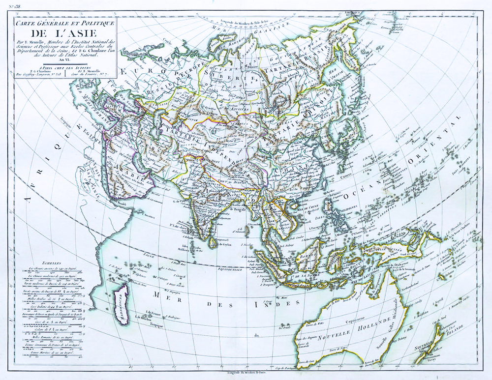 Купить кароту Ментеля (Общая и политическая карта Азии)