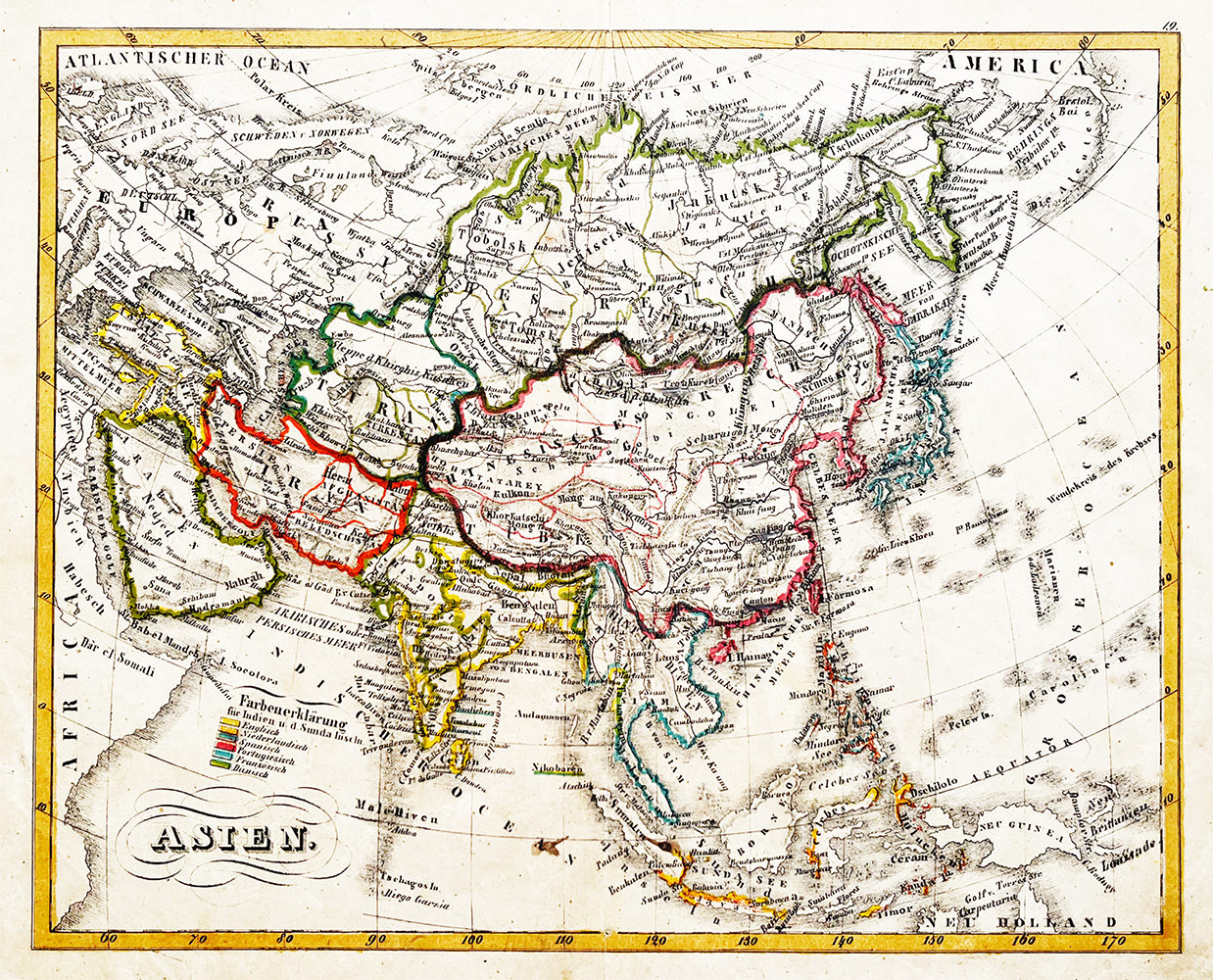 Купить антикварную карту (Карта Азии)